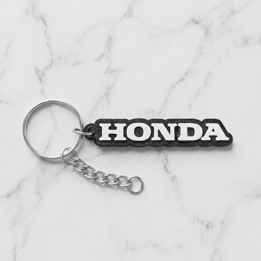 Honda 3D Logo Keychain – Stealth White & Black Edition