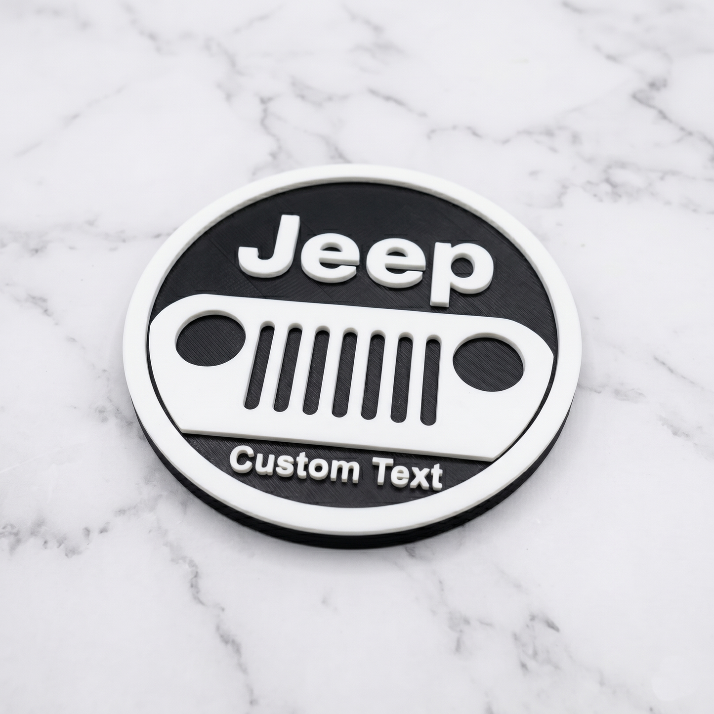 Jeep Custom 3D Logo Coaster – Personalized Edition