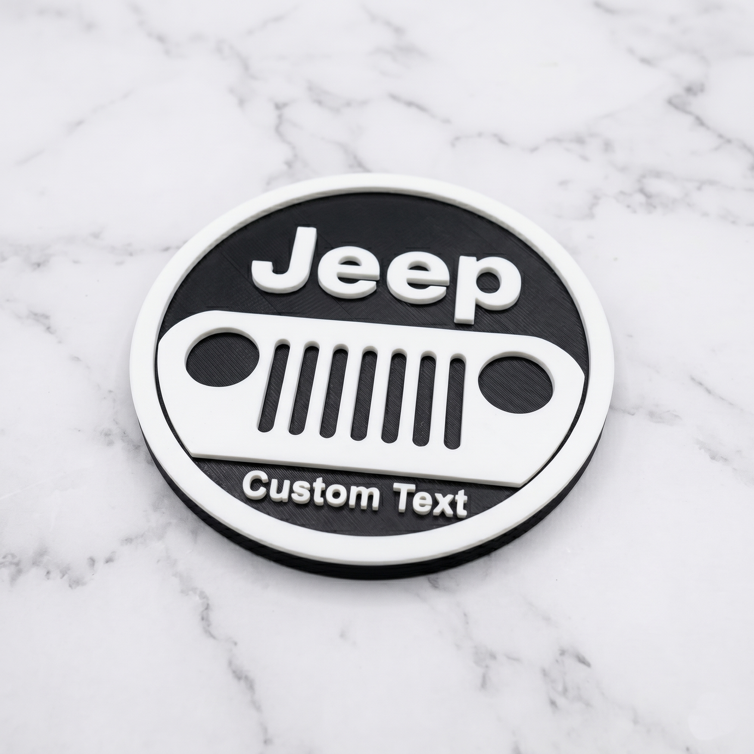 Jeep Custom 3D Logo Coaster – Personalized Edition