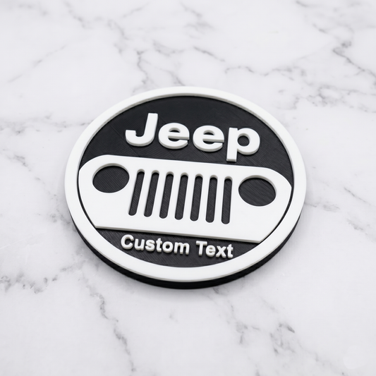 Jeep Custom 3D Logo Coaster – Personalized Edition