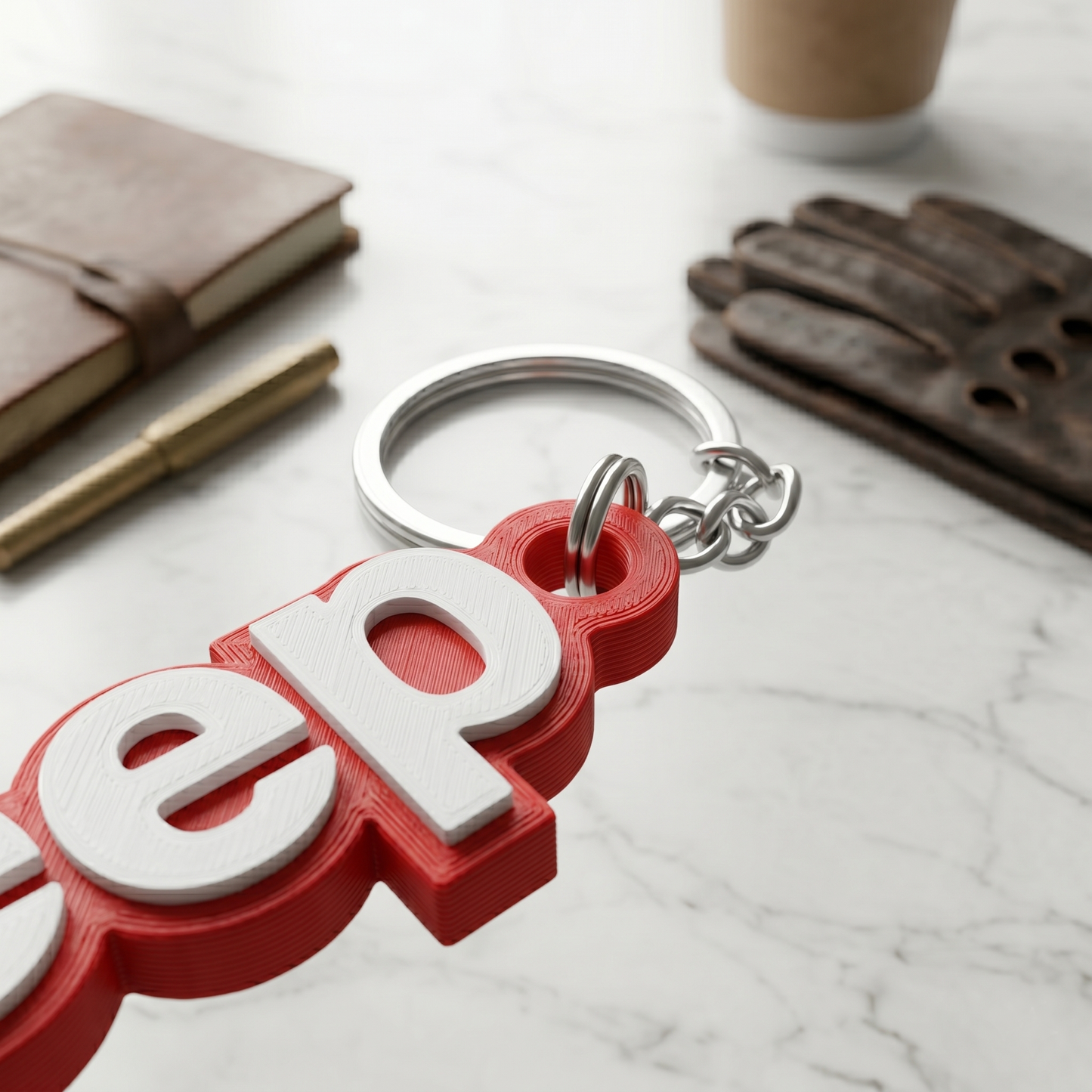 Jeep 3D Logo Keychain – Adventure Stealth Edition
