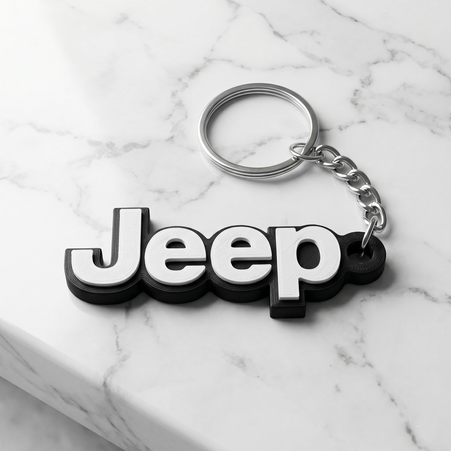 Jeep 3D Logo Keychain – Adventure Stealth Edition