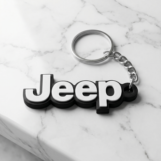 Jeep 3D Logo Keychain – Adventure Stealth Edition