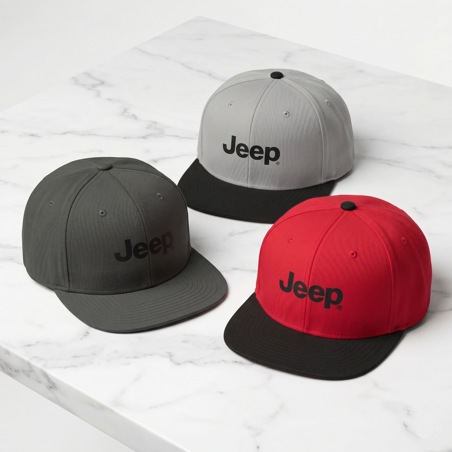 Jeep Adventure Snapback Hat – Classic Flat Bill Cap