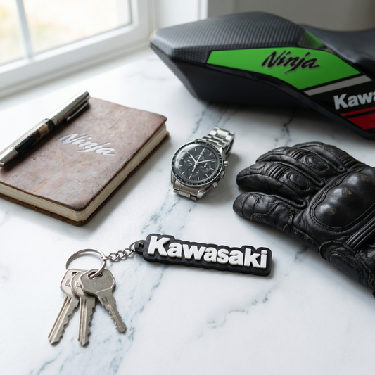 Kawasaki Logo Keychain – Ninja Black Edition