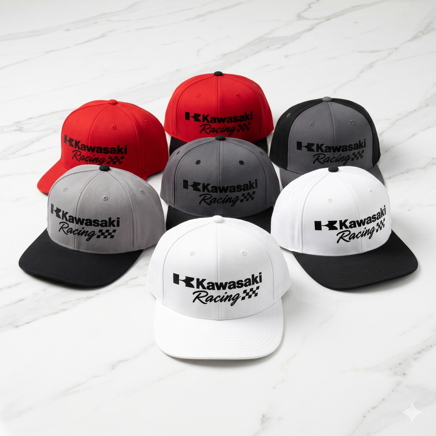 Kawasaki Racing Snapback Hat – Premium Flat Bill Motorsport Cap
