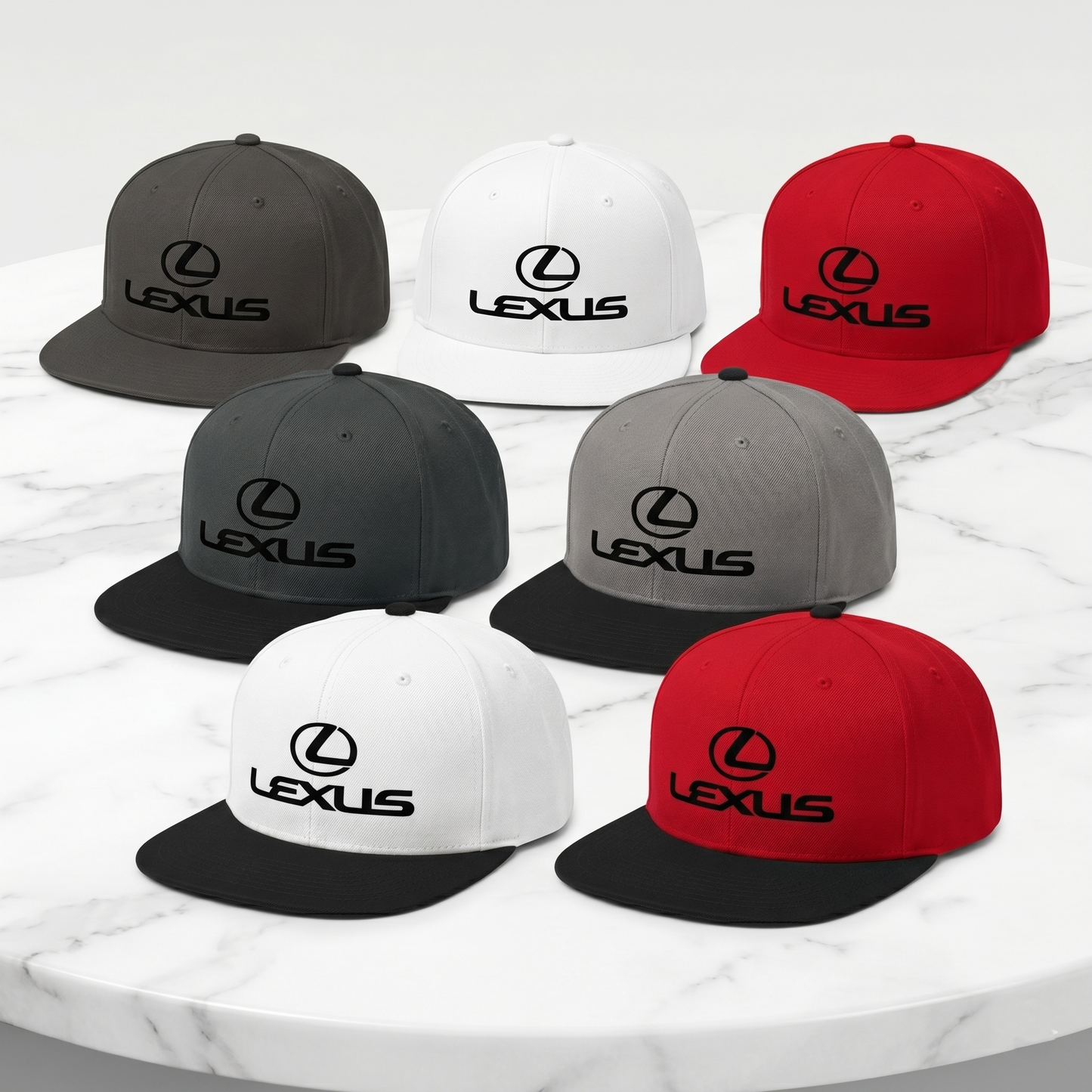 Lexus Stacked Logo Snapback Hat – Classic Flat Bill Cap