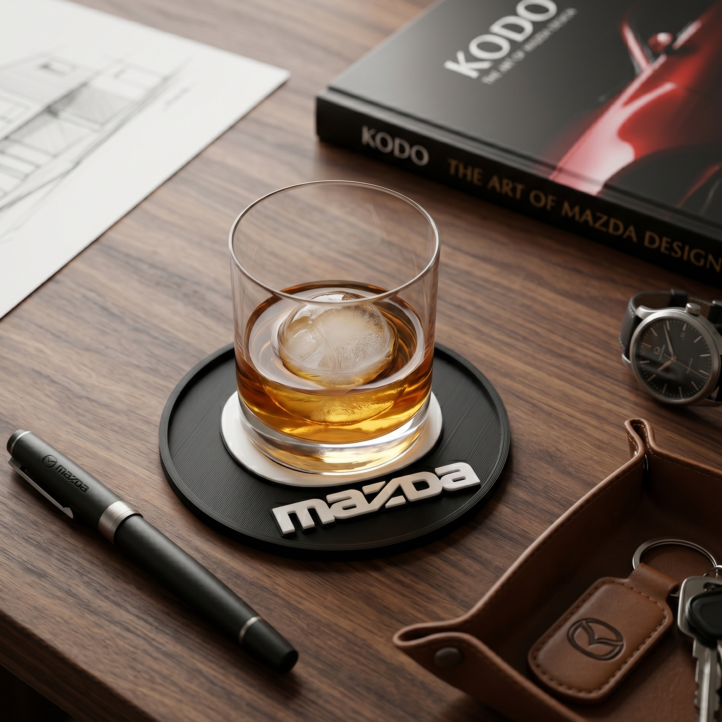 Mazda Custom 3D Logo Coaster – Personalized Edition