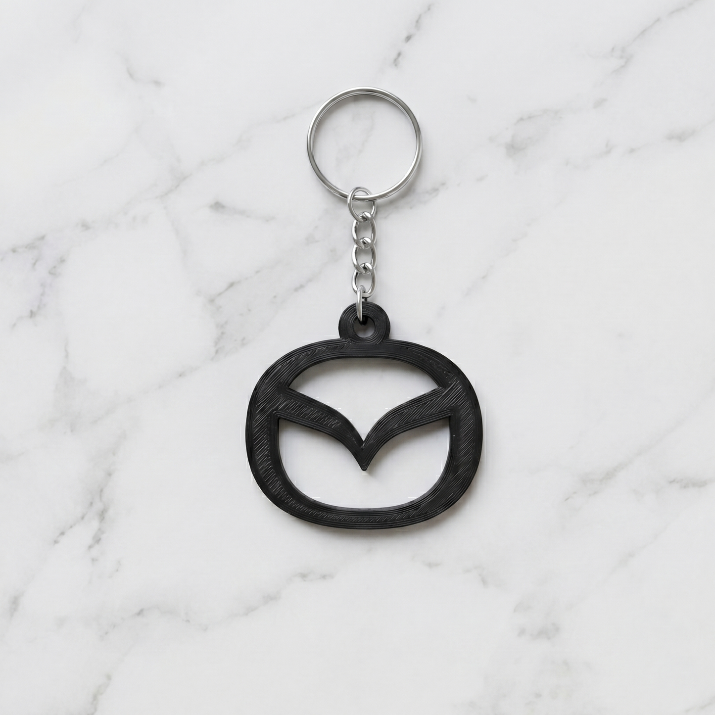 Mazda 3D Logo Keychain – Obsidian Stealth Edition