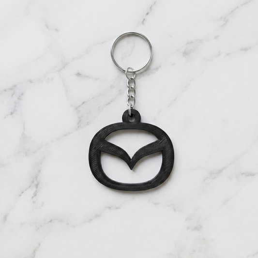 Mazda 3D Logo Keychain – Obsidian Stealth Edition