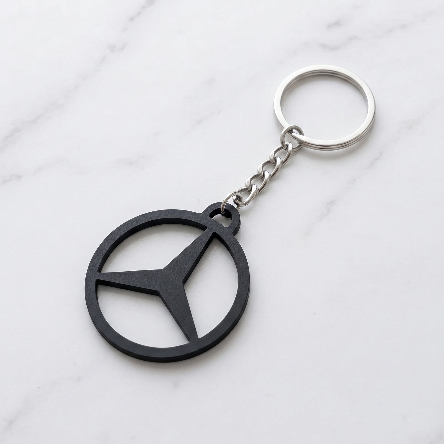 Mercedes-Benz 3D Star Keychain – Night Edition Stealth Black