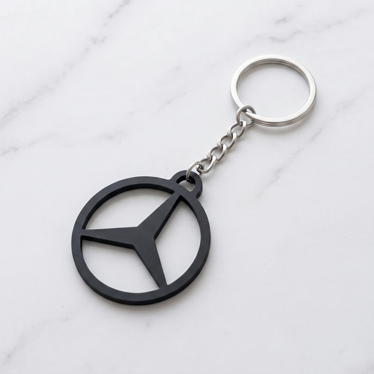 Mercedes-Benz 3D Star Keychain – Night Edition Stealth Black
