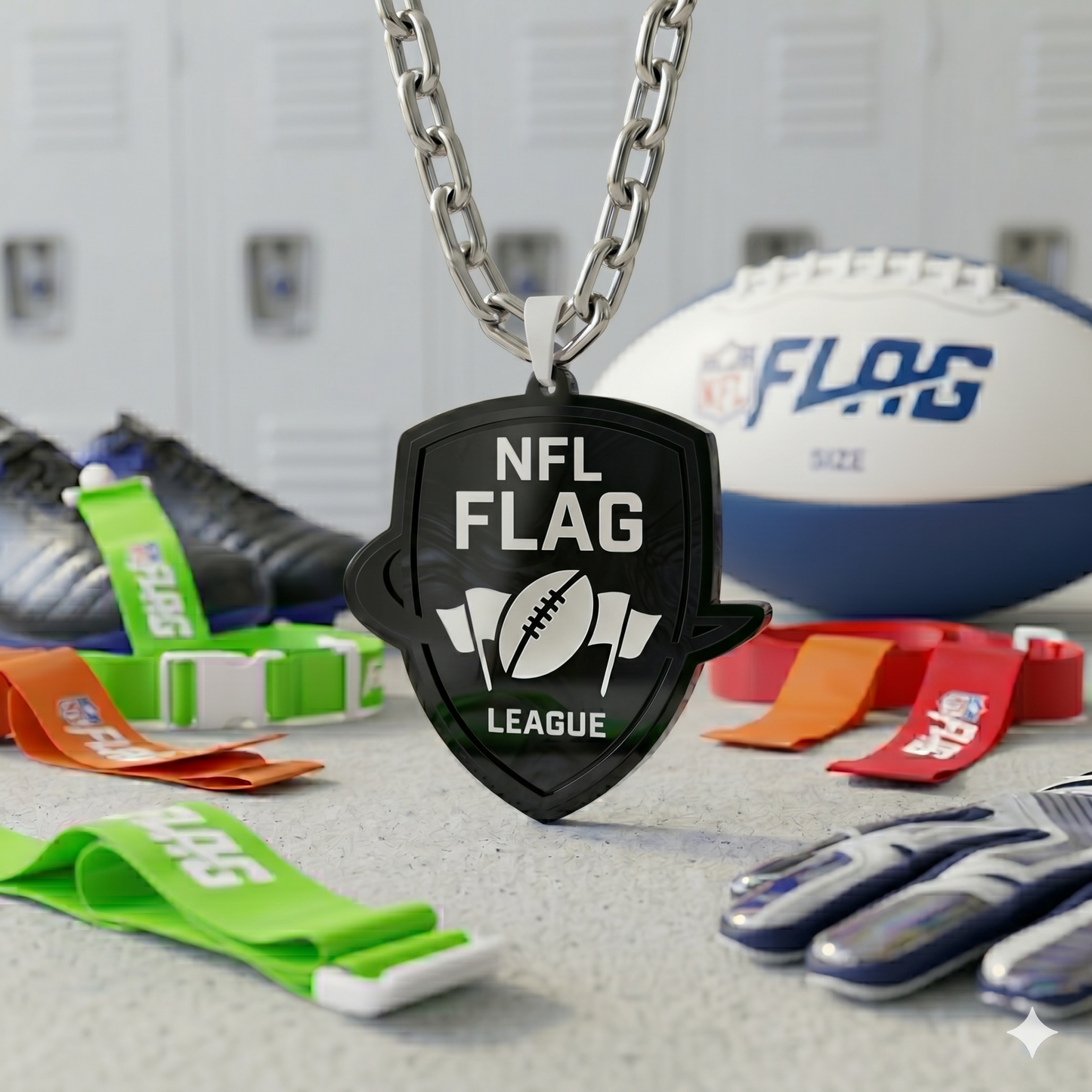 Custom NFL FLAG Hype Chain | Personalized Youth Flag Football Gear
