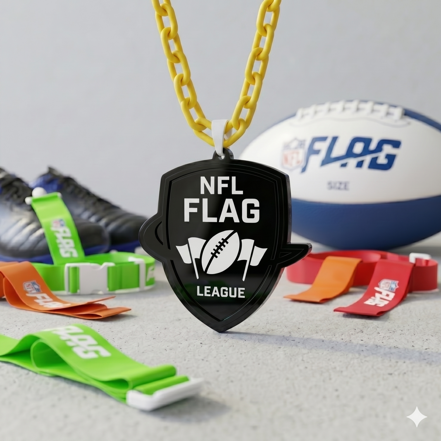 Custom NFL FLAG Hype Chain | Personalized Youth Flag Football Gear