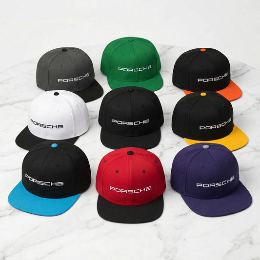 Porsche Racing Snapback Hat – Classic Flat Bill Cap