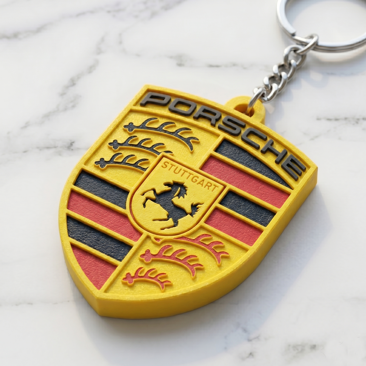 Porsche 3D Crest Keychain – Heritage Shield Edition