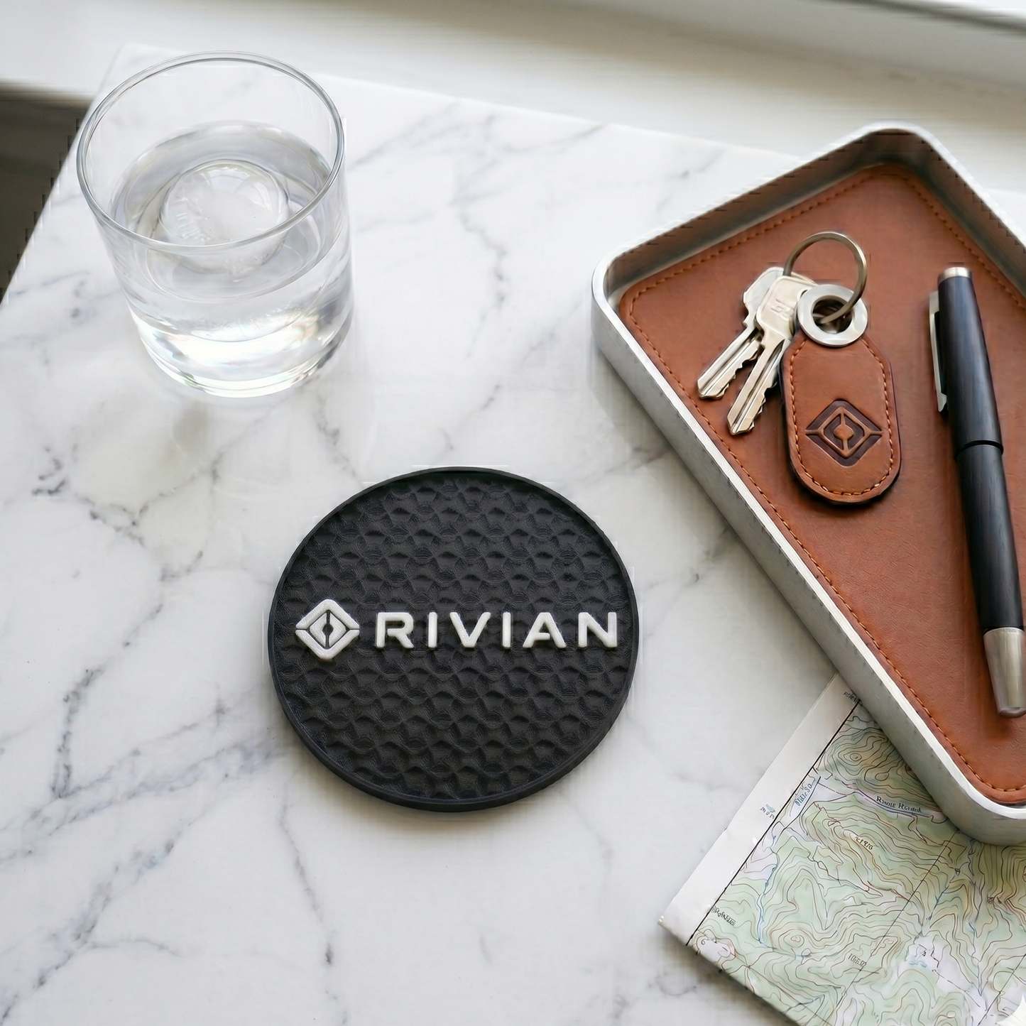 Rivian Custom 3D Logo Coaster – Personalized Edition