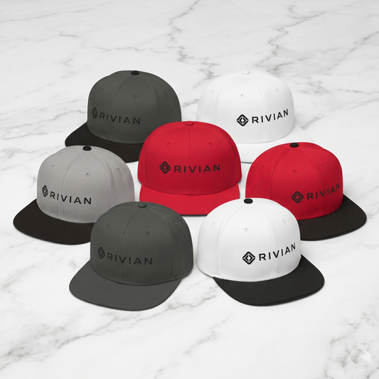 Rivian Compass Logo Adventure Snapback Hat – Classic Flat Bill Cap