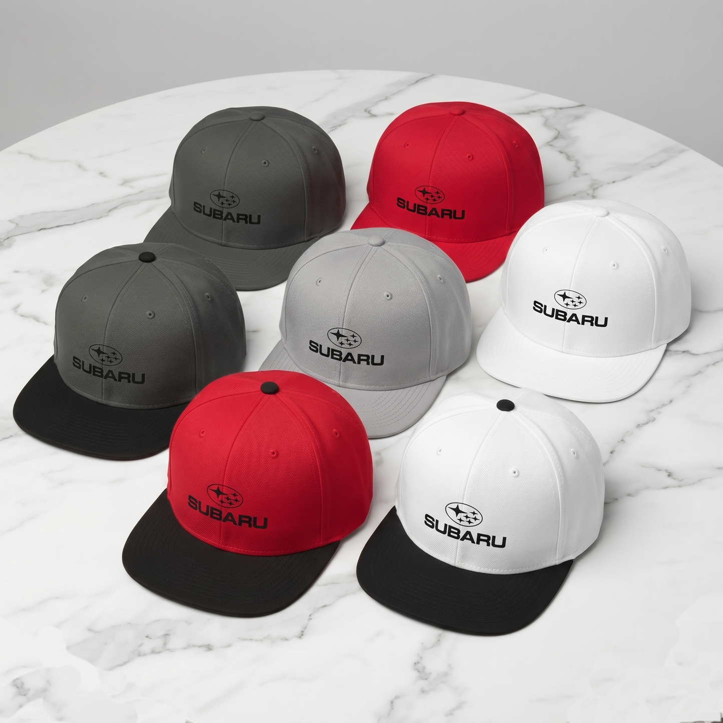 Subaru Stacked Logo Snapback Hat – Classic Flat Bill Cap
