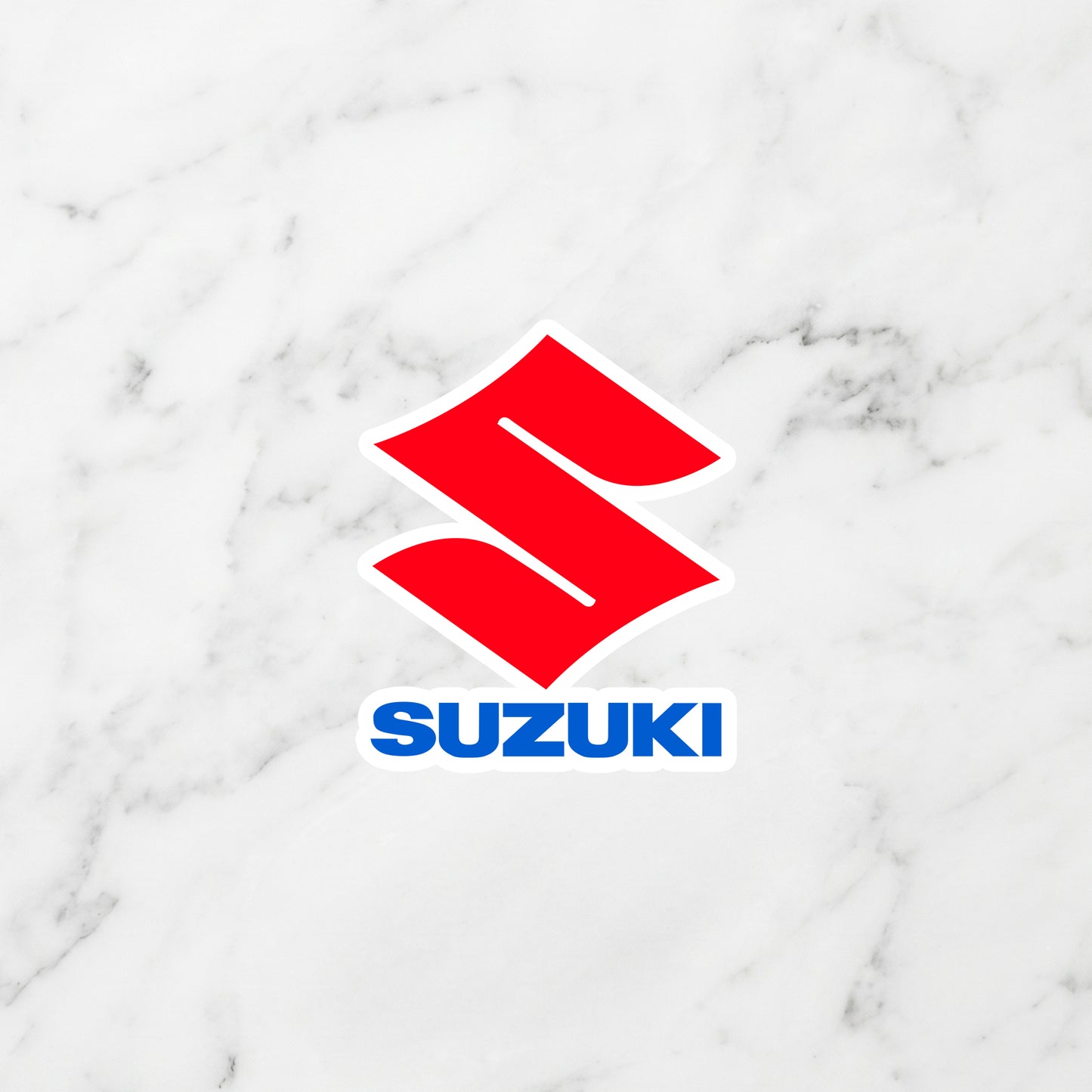Suzuki Stacked Logo Kiss-Cut Vinyl Sticker – Racing Red & Sport Blue