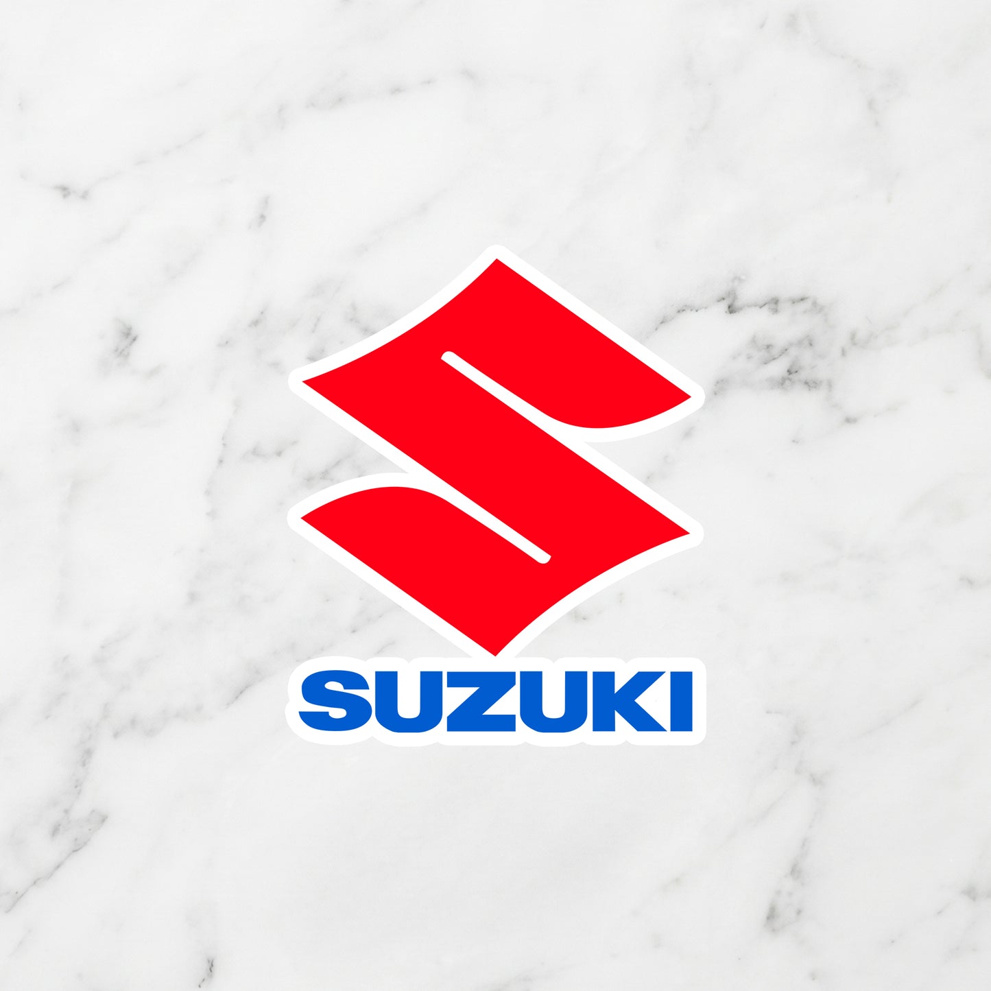 Suzuki Stacked Logo Kiss-Cut Vinyl Sticker – Racing Red & Sport Blue
