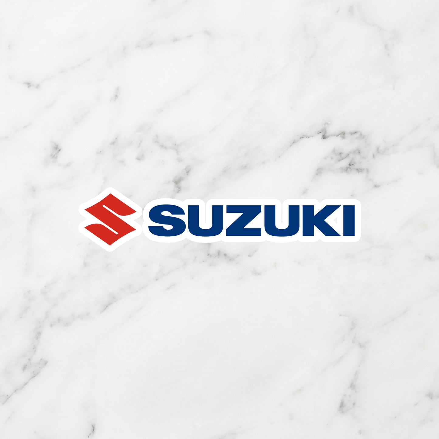 Suzuki Logo Kiss-Cut Vinyl Sticker – Racing Red & Sport Blue Edition