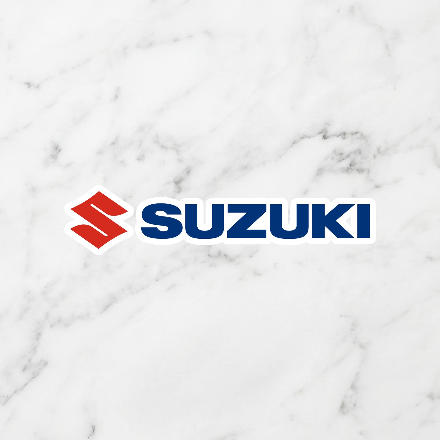 Suzuki Logo Kiss-Cut Vinyl Sticker – Racing Red & Sport Blue Edition