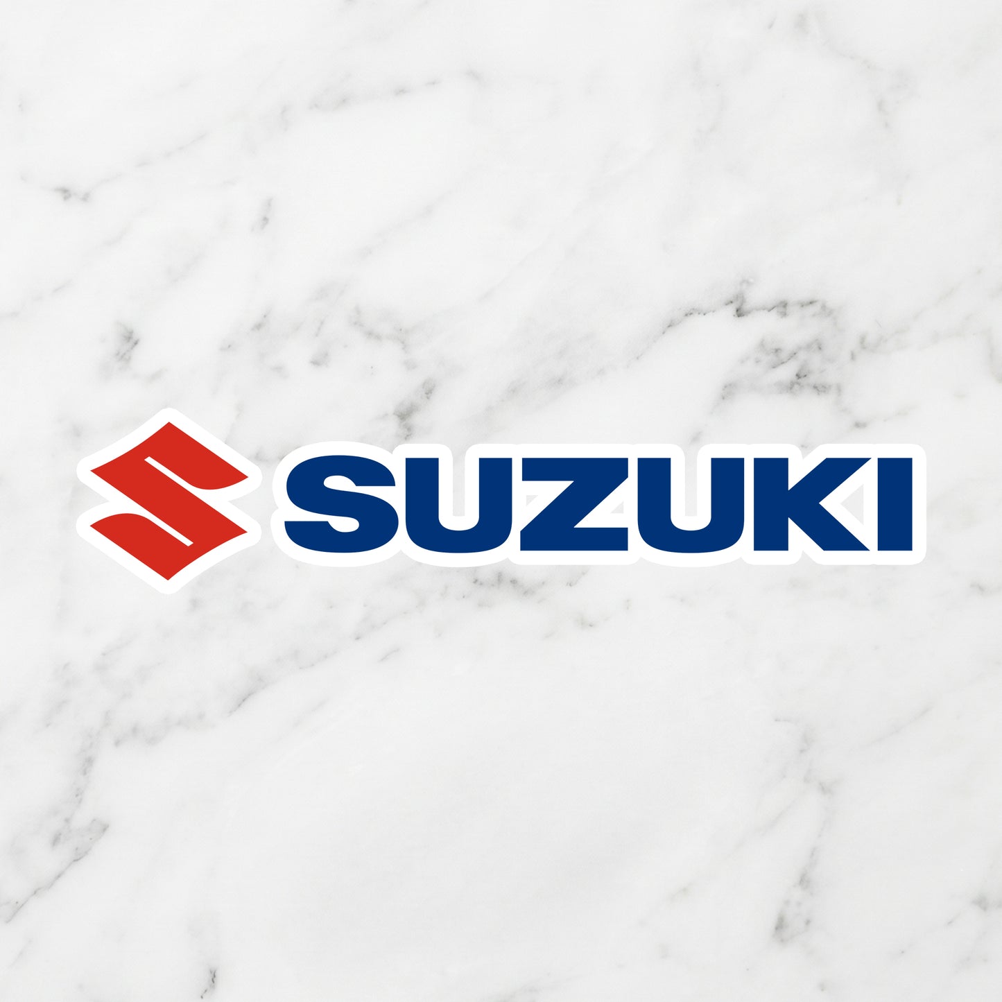Suzuki Logo Kiss-Cut Vinyl Sticker – Racing Red & Sport Blue Edition