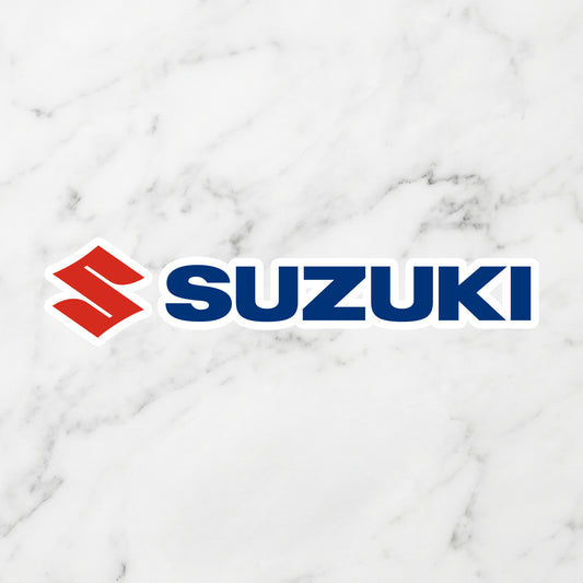Suzuki Logo Kiss-Cut Vinyl Sticker – Racing Red & Sport Blue Edition