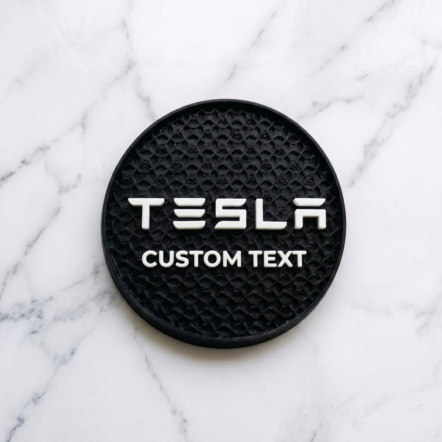 Tesla Custom 3D Logo Coaster – Personalized Edition