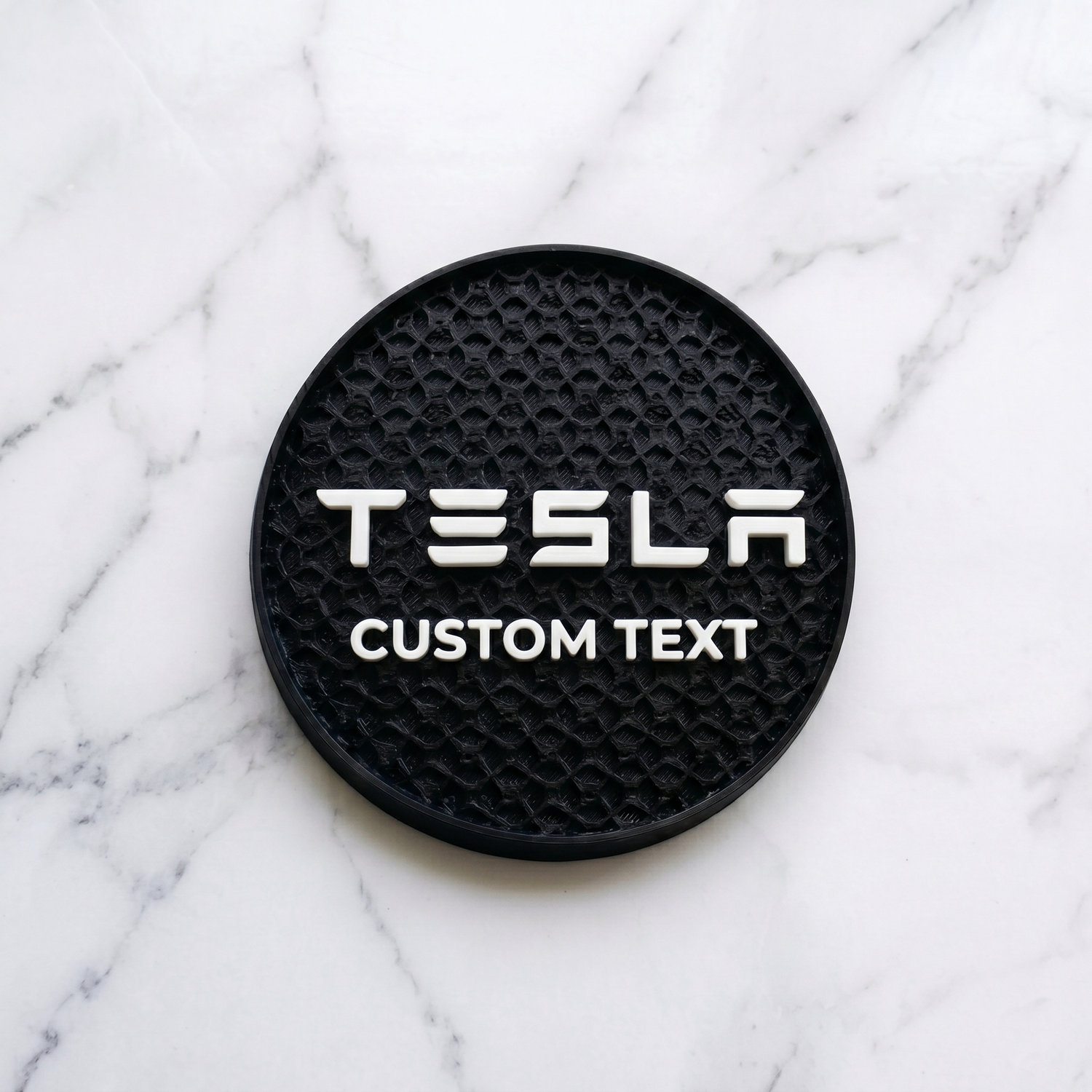 Tesla Custom 3D Logo Coaster – Personalized Edition