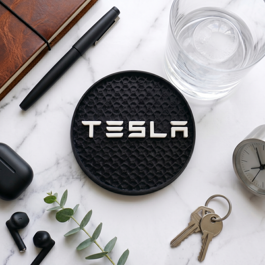 Tesla Custom 3D Logo Coaster – Personalized Edition