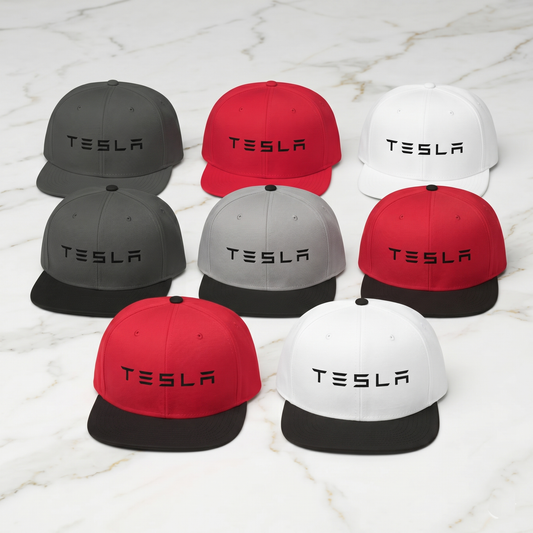 Tesla Futuristic Snapback Hat – Classic Flat Bill Cap