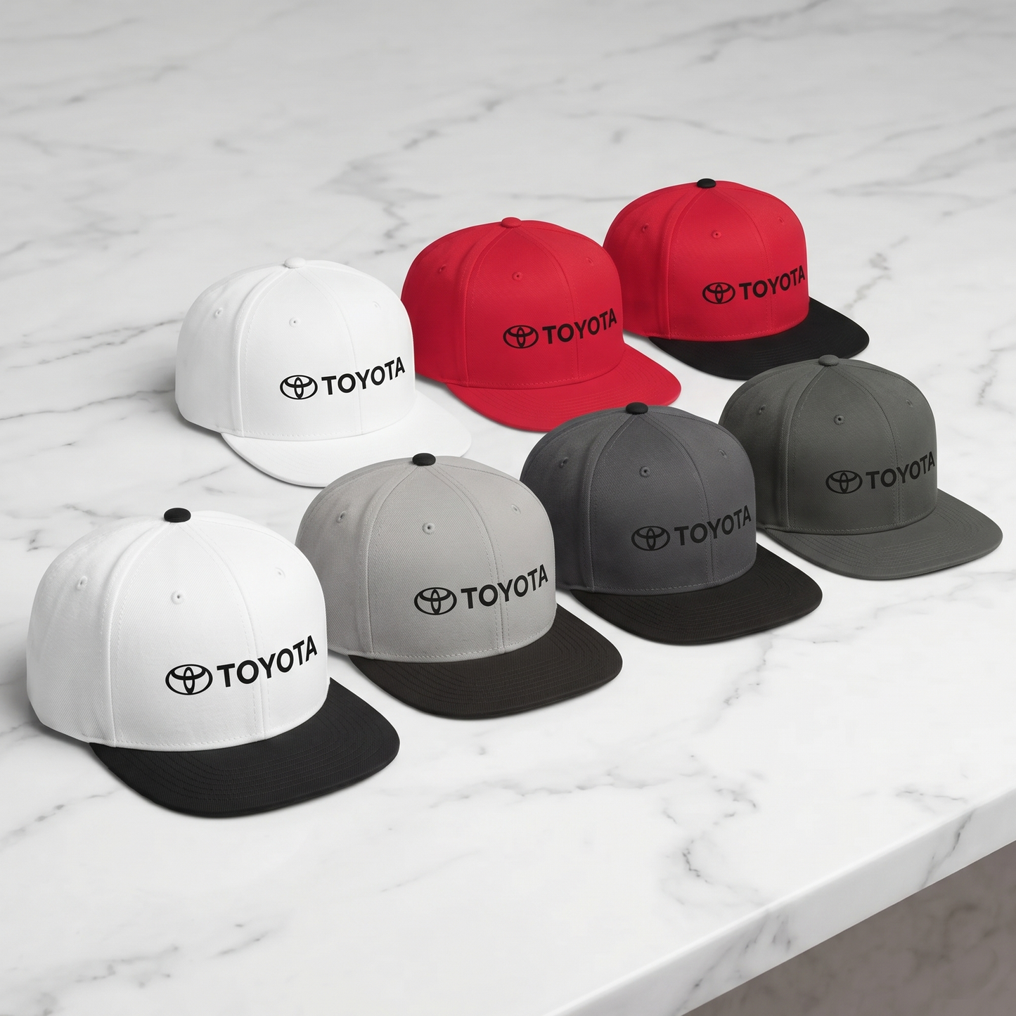 Toyota Logo Performance Snapback Hat – Classic Flat Bill Cap