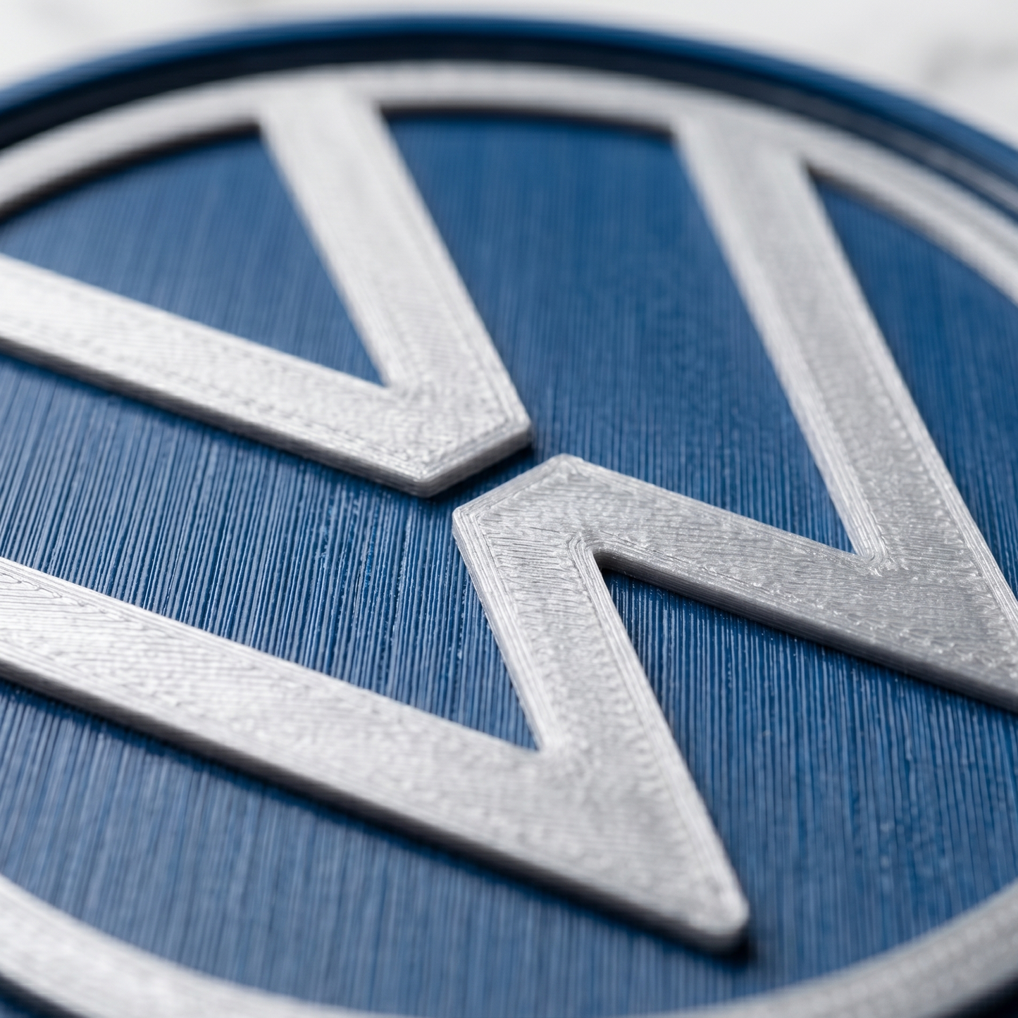 Volkswagen 3D Logo Coaster – Racing Blue & Silver Edition