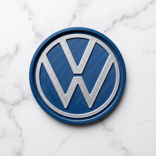 Volkswagen 3D Logo Coaster – Racing Blue & Silver Edition