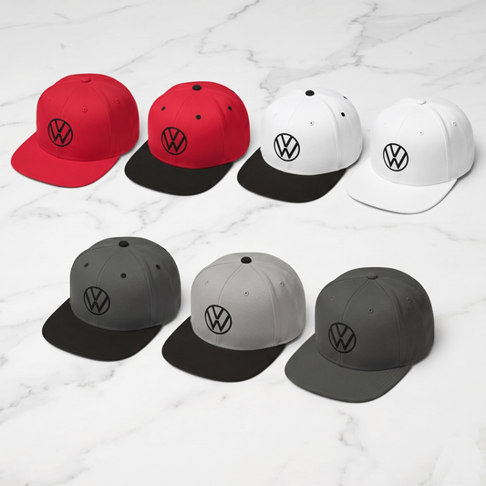 Volkswagen Minimalist Logo Snapback Hat – Classic Flat Bill Cap