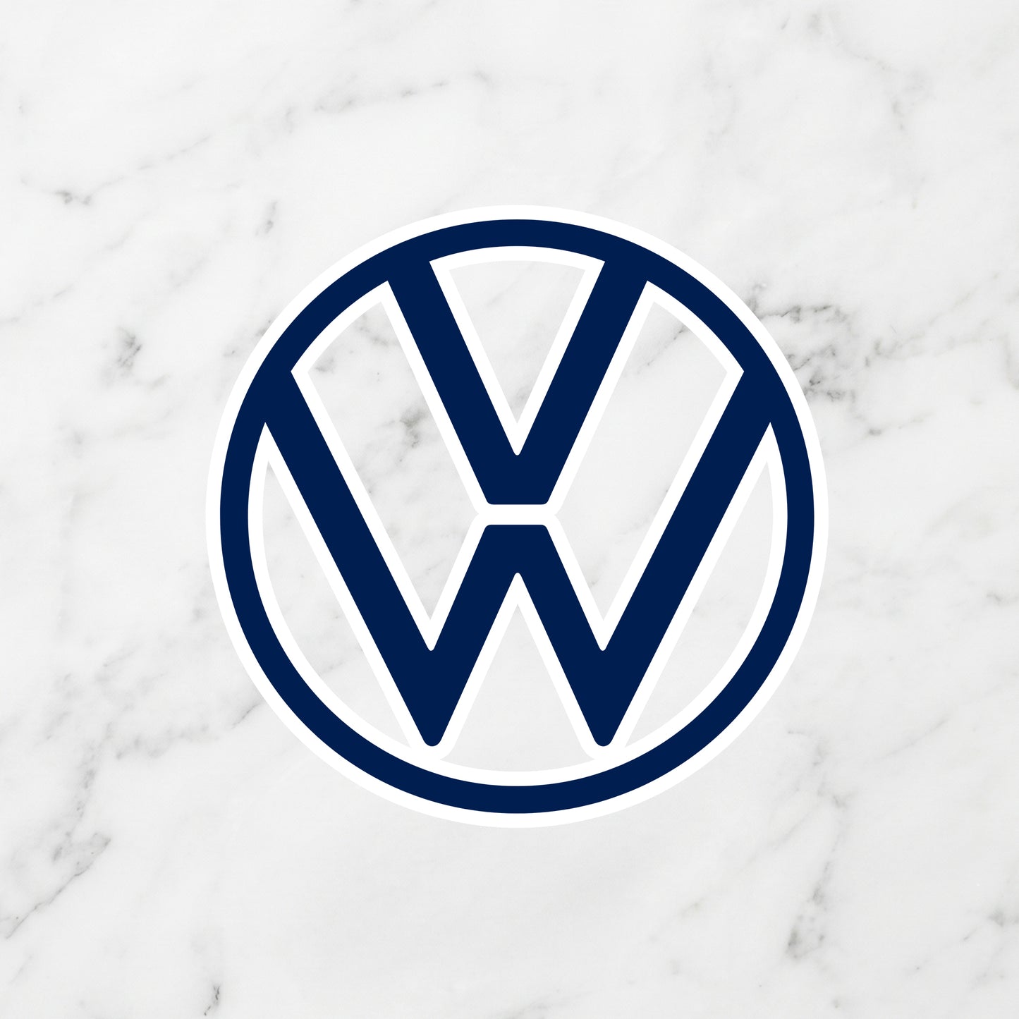 Volkswagen Modern Roundel Kiss-Cut Vinyl Sticker – Deep Night Blue Edition