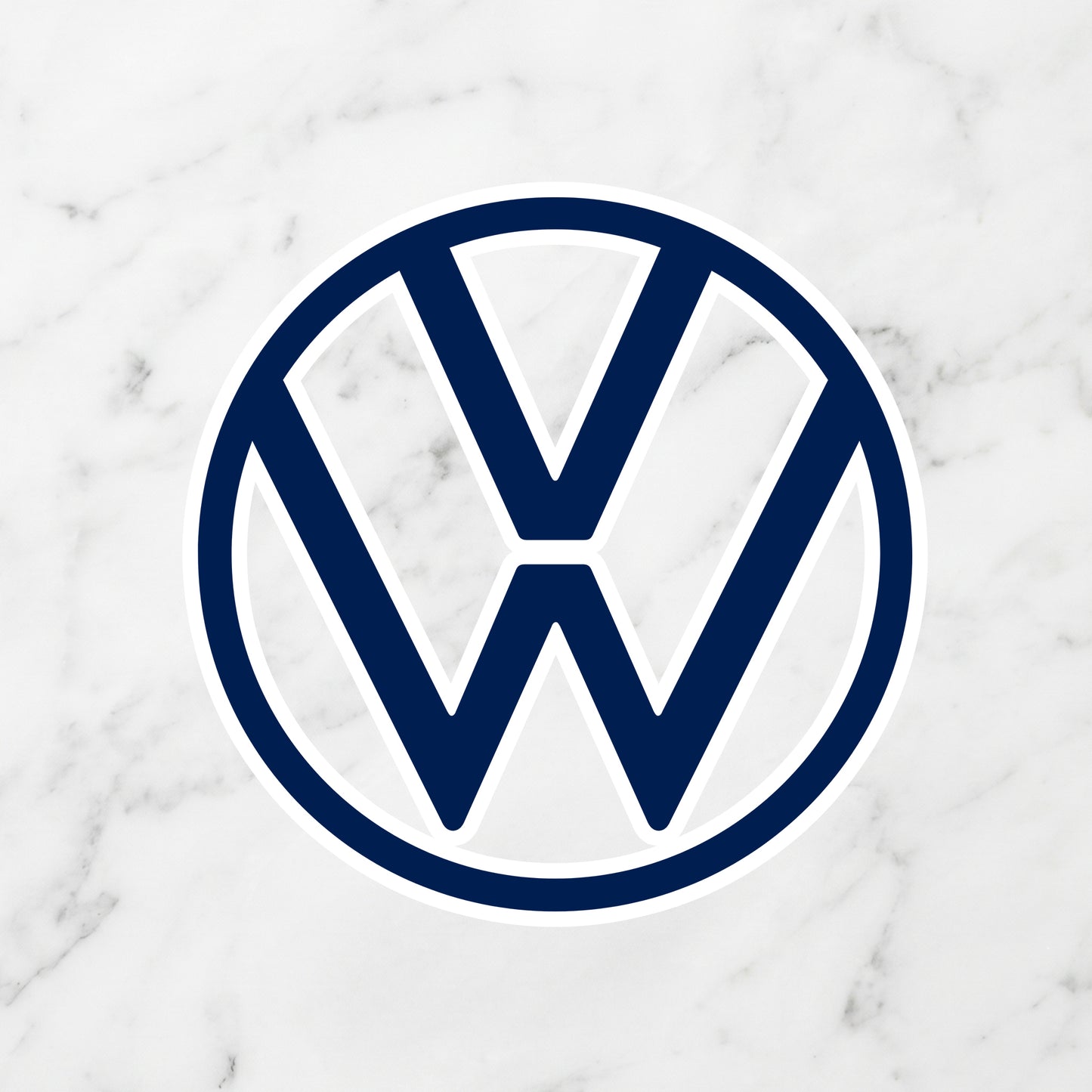 Volkswagen Modern Roundel Kiss-Cut Vinyl Sticker – Deep Night Blue Edition