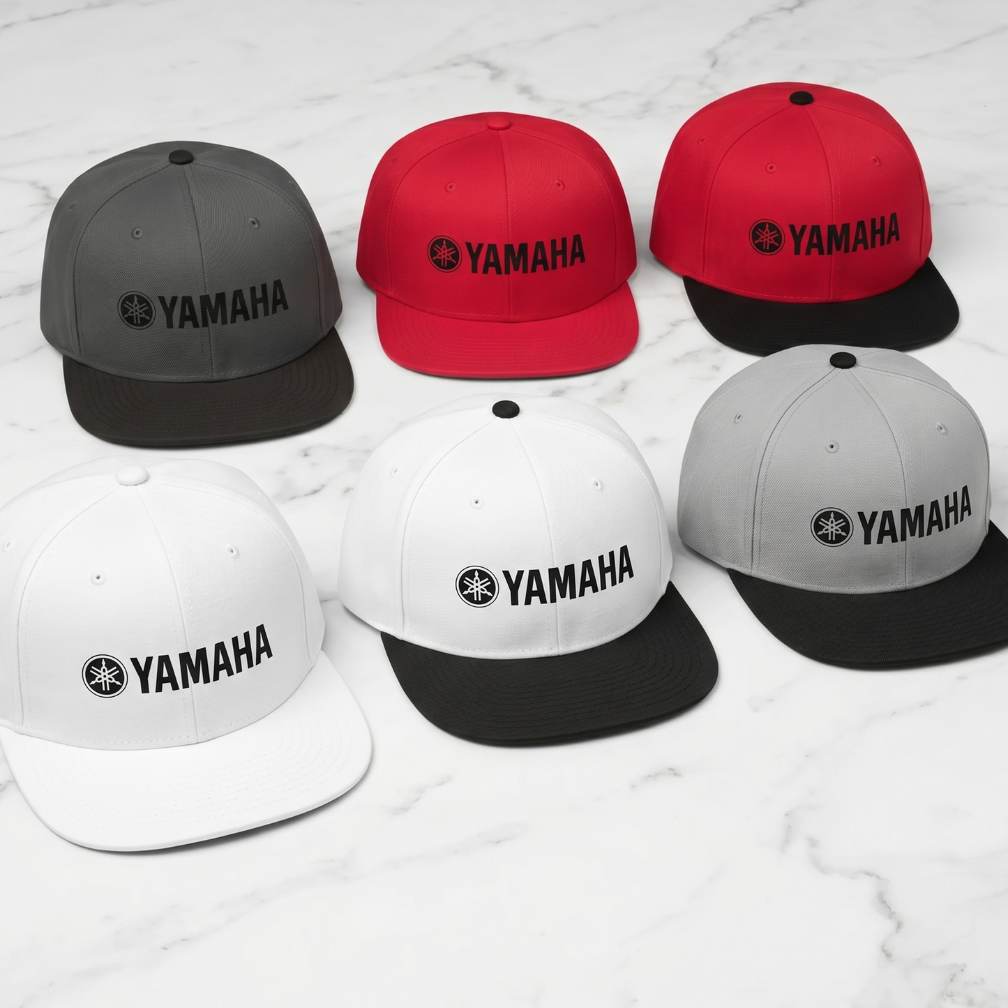 Yamaha Tuning Fork Logo Snapback Hat – Retro Flat Bill Cap